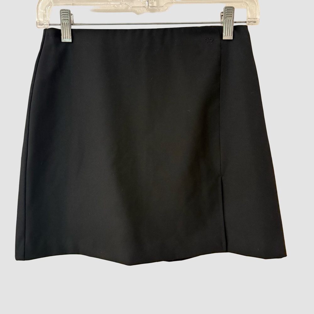 Sunday Best Black A-Line Front Slit Mini Skirt US2